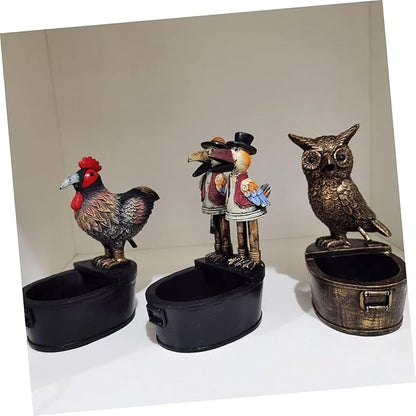 Happyyami Owl Fountain Statue for Garden Iron Outdoor Decorative Sculpture Fountain Nozzle Rustic Patio Ornament for Courtyard and Deck