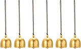 PATIKIL 6 Pcs Wind Chime, Hanging Bells Temple Bells Retro Outdoor Hanging Metal Chinese Wind Chime Round for Outside Garden Camping, Gold Brown