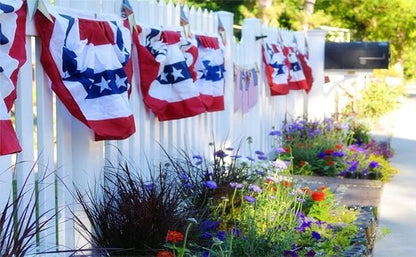 1.5x3 Ft 250th Anniversary Flag American Bunting Flag outdoor - Half Fan Banner Pleated Patriotic Polyester USA Flag for 4th of July Decorations 10pack