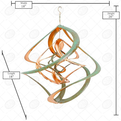 Red Carpet Studios The Original Cosmix Deluxe Helix Wind Spinner, Large 20-Inch, Triple Copper & Patina