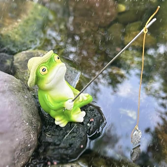 OULIGET Frog Statue Garden Outdoor,Pond Resin Statue Frog Decoration,Charmingly Naive Animal Decoration Garden Decor for Patio Yard Lawn Fence Pathway Backyard