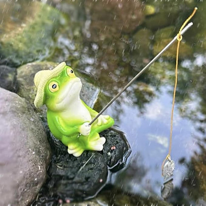 OULIGET Frog Statue Garden Outdoor,Pond Resin Statue Frog Decoration,Charmingly Naive Animal Decoration Garden Decor for Patio Yard Lawn Fence Pathway Backyard
