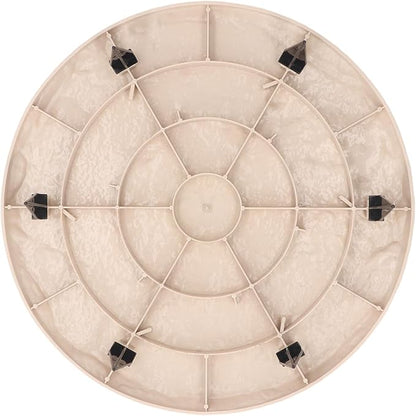 Bewinner 15.5” Circular Decorative Stepping Stones with Ground Stakes, Resin Material Stones for Outdoor Pathway Pavers Walkway Lawn Yard, (Creamy White)