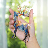Stained Glass Deer Christmas Ornament 2025 – Reindeer Tree Decoration, Acrylic Suncatcher Window Hanging, Holiday Home Décor & Gift for Wildlife Lovers(Sun-06)