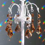 20pcs Crystal Maple Leaf Chandelier Prism Replacement Pendant Connected Glass Octagon Beads Chain for Chandelier Christmas Decoration 38mm (Rose)