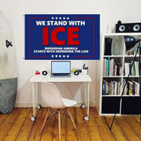 We Stand With Ice Flag 4X6Ft, Defending America Starts With Defending The Law Flags,CIty Banner, Men Women Banner,Vibrant Colors, Double Stitched with 2 Brass Grommets, Bar Garden Street Decoration, GYM, Office Decor,Indoor Outdoor Use,Gifts. (5X8FT)