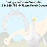 2pcs Poseable Goose Wings, Porch Lawn Goose Outfit Accessories for 23-28in/58.4-71.1cm Porch Lawn Geese Outdoor Patio Yard Decoration Accessories (White)