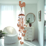 INFUNLY Roosters Wind Chimes for Outside 5.5"×5.4" Chicken Pattern Metal Windchime Aluminum Tube Wind Chime with Little Bells Tubes Memorial Wind Bell for Yard Garden Decor Housewarming Birthday Gift