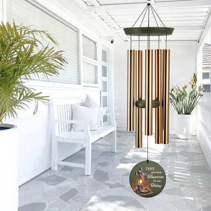 Memorial Wind Chimes, 36inch Personalized Wind Chimes, Sympathy Gifts, in Loving Memory of US Veteran/Soldier, in Loving Memory of Dad, Condolences Wind Chime (Produced in USA)
