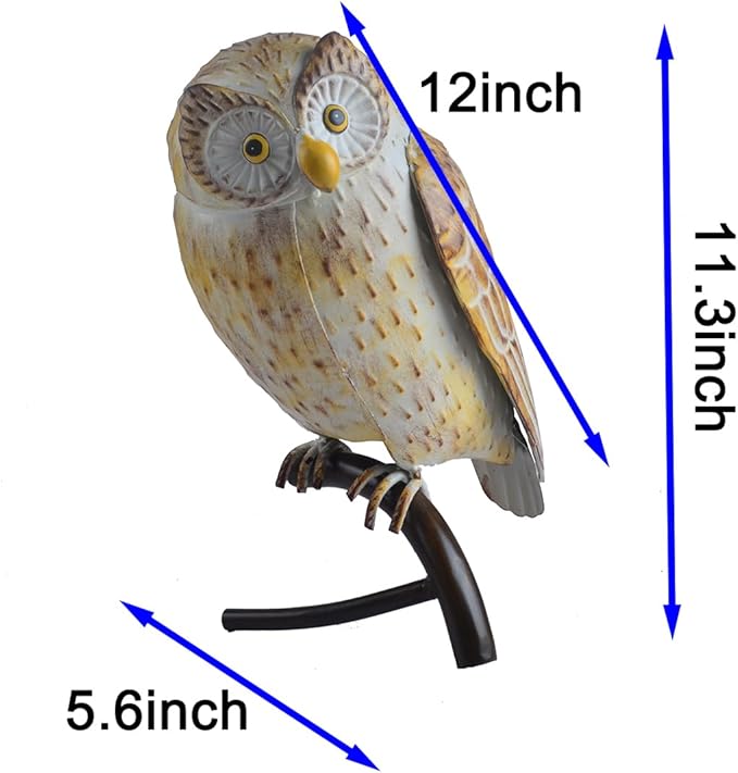 Owl Statue Metal Owl Sculpture Garden Decoration Metal Owl Ornament Yard Art for Yard Outdoor Indoor Home Decoration