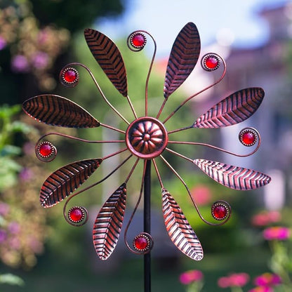 DREAMSOUL 10.6 Inch Small Wind Spinners Outdoor, Single Blade Wind Spinner Metal Pinwheels for Garden Lawn Decor