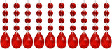 PATIKIL Teardrop Crystal Chandelier Pendants Beads, 10 Pack 125mm Length 38mm Chandelier Prisms Parts Ornaments Hanging Beads for DIY Arts Crafts Decoration, Red
