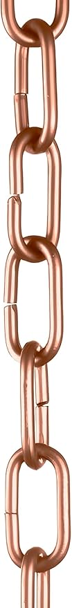 Monarch Rain Chains Aluminum Trad Link Brushed Copper Rain Chains for Gutters – 8.5 ft Decorative Rainchain Outdoor Durable Heavy Duty Gutter Chain Downspout, Modern Rainchains for Outside