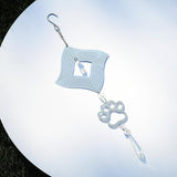 LONGSHENG - SINCE 2001 - Crystal Suncatcher Wind Spinner Pendant Hanging Silver Pet Footprints Ornament Rainbow Maker Garden Patio Sun Catcher Window Decor
