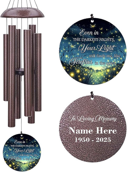 Personalized Sympathy Wind Chimes, 36inch Custom Wind Chime, Memorial Gifts for Loss of Loved One, Wind Chimes in Loving Memory of Dad/Mom, Condolences Gifts for Funeral (Produced in USA)