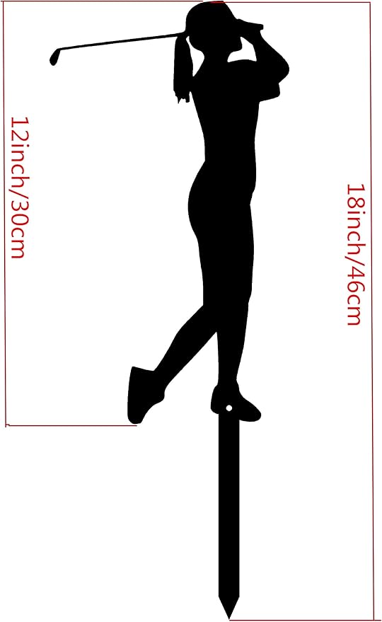 Outdoor Metal Golfer Yard Stake Art Metal Silhouette Art Garden Decor 18" (Men and Lady)