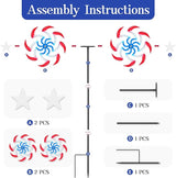 Wind Spinners Outdoor Metal with Patriotic, American Flag Pinwheel Decorations with Metal Stake, Yard Art Decor for Patio, Lawn & Garden, Creative Gifts 57.5 * 13 Inch