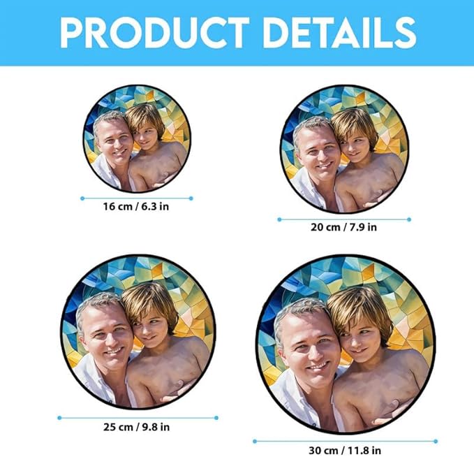 Stained Glass Window Hanging Gifts for Grandpa, Custom Photo Family Window Hanging Ornament, Grandpa and Kids Portrait Faux Stained Glass, Birthday, Gifts for Fathers Day