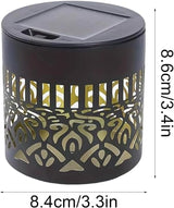 Decorative Solar Mandala Lights, Metal Solar Powered Outdoor Deck Step Wall Lights, Waterproof Solar Mandala Fence Lights Outdoor, for Garden Post Patio Backyard Yard Decor (1PCS)