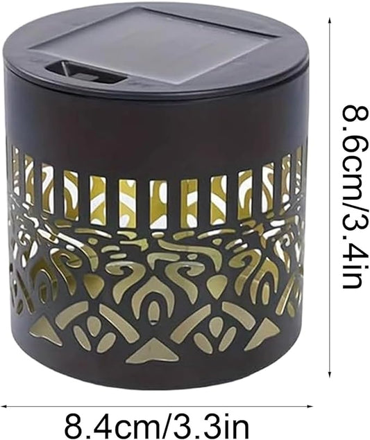 Decorative Solar Mandala Lights, Metal Solar Powered Outdoor Deck Step Wall Lights, Waterproof Solar Mandala Fence Lights Outdoor, for Garden Post Patio Backyard Yard Decor (2PCS)
