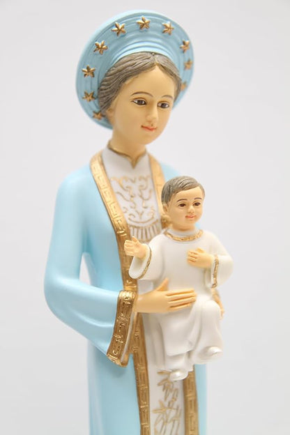 Vittoria Collection 16 Inch Our Lady of La Vang Statue Indoor Outdoor Made in Italy