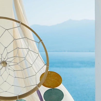 Wind Chimes for Outside Handcrafted Rainbow Dream Catchers Capiz Shells Seashell Sea Glass Arts Windchime Beach Coastal Crafts Garden Decor Gardening for Women Patio Finds