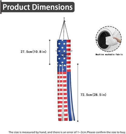 Jeiento 40 Inch American US Flag Windsock 4th of July Decoration Outdoor Heavy Duty Wind Socks USA Patriotic Hanging Independence Day for Garden Yard Decor