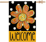 CROWNED BEAUTY Summer Floral House Flag 28x40 Inch Double Sided Large Burlap Welcome Holiday Flag for Outside Yard CF1503-40