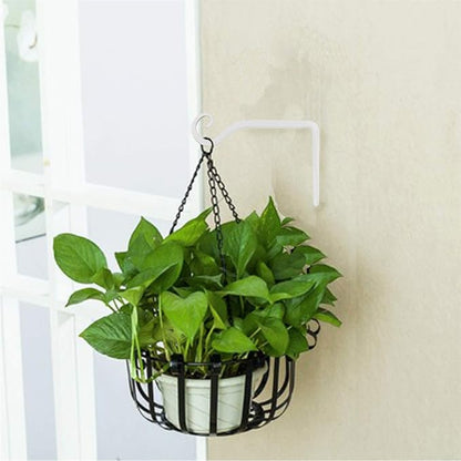 LOOGI Hanging Plant Bracket, Wall Hook Plant Hanger 6 Inch Decorative Hooks for Indoor Planter Lantern, Outdoor Bird Feeder Wind Chime, 2 Pack White