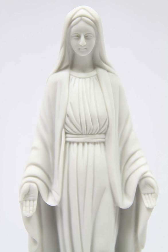 Vittoria Collection 12" Our Lady of Grace Virgin Mary Madonna Blessed Mother Religious Catholic Italian White Statue Sculpture Figurine Figure Made in Italy Indoor Outdoor Garden