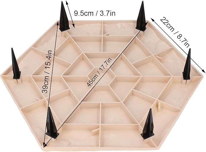 4Pcs Large Stepping Stones,Outdoor Stepping Stones with 24pcs Ground Stakes,Outside Flooring Pavers Decorative for Garden Yard Lawn Pathway Walk Way (Beige)