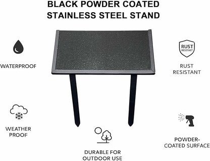 Personalized Black Granite Headstone, Tombstone 12x6 & 24x12 Memorial Grave Marker with Metal Stand, Graveyard Sign