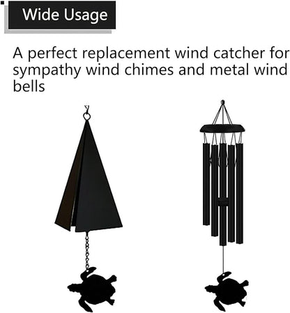 Replacement Wind Catcher, Wind Chime Sail Replacement with 16.4FT Nylon Cord, Metal Wind Chime Accessories Parts Replacement for Sympathy Wind Chimes and Wind Bells, Sea Turtle