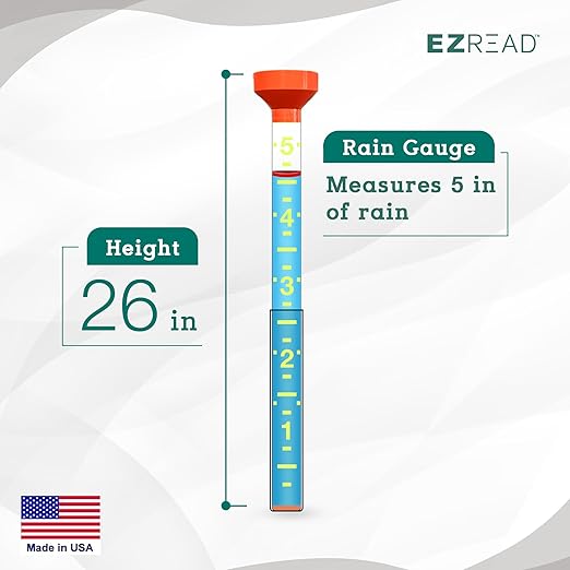 Headwind EZRead 26” Giant Professional Outdoor rain Gauge, USA Made Heavy Duty All Weather Freeze Proof mountable with Float, Orange (820-0017)
