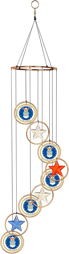 Red Carpet Studios 15182 Patriot Spiral Wind Chime, Air Force