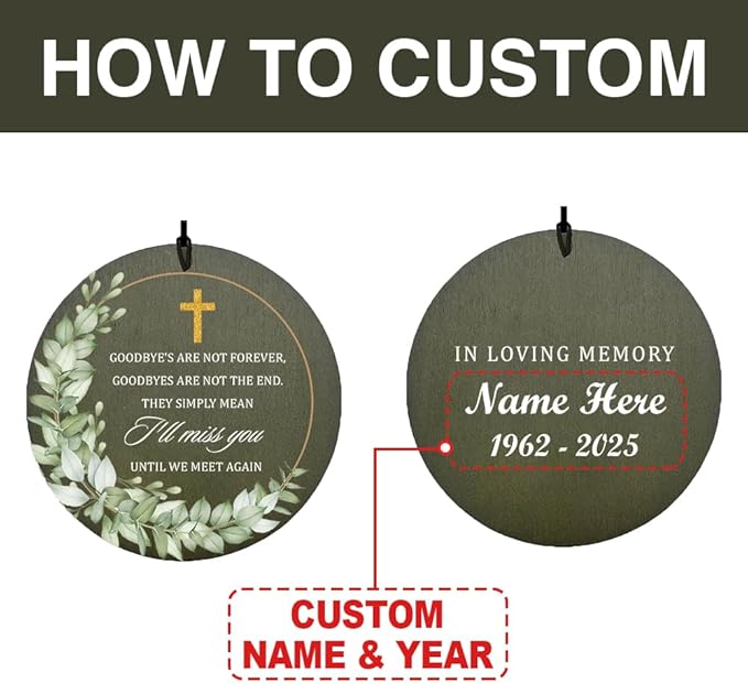 Personalized Memorial Wind Chimes, 36inch Sympathy Loving Memory Gifts, Gods Mourn Wind Chimes, Custom Name Cross Wind Chime for Loss of Loved Dad/Mom (Produced in USA)