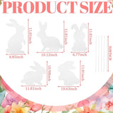 5 Pcs Metal Easter Yard Decorations Outdoor Easter Bunny Yard Signs with Stakes Cute Spring Rabbit Decorative Lawn Signs for Indoor Outdoor Garden Pathway Walkway Spring Holiday Party Decor
