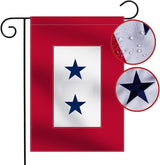 Heavy Duty Military Service Garden Flag Two Blue Star 12.5×18''-Nylon 210D Deluxe Embroidered Star| Army Navy Marine Corps USA Family Member On Service Decoration Gift Yard House Banner