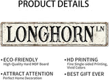 Madcolitote Personalized Longhorn Street Sign Vintage Longhorn Wood Signs Farmhouse Wall Art Rustic Wall Decorations for Living Room Home Decor for Home Bars Clubs Cafes Man Cave Party 4x18in