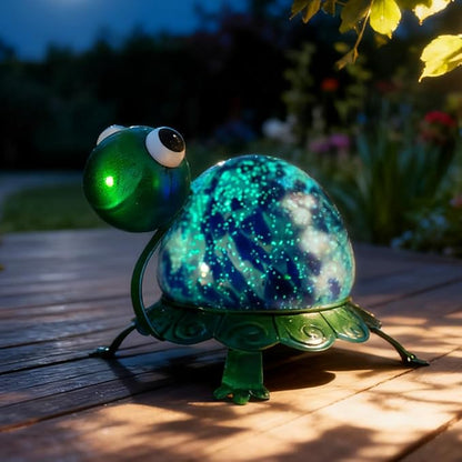 Metal Garden Statue Turtle Outdoor Decor,Luminous Turtle Statues Lawn Ornament Yard Decorations for Patio,Balcony,Yard,Lawn,Perfect Gardens Gift