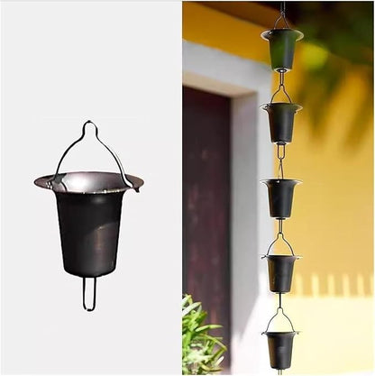 Copper Old Rain Chain for Gutters, Roof Rain Collector/Diverter, Metal Chain Type for Villa Temples(Style 3,2.4m/8ft)