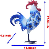 Metal Rooster Statues Creative Outdoor Garden Decoration for Patio Lawn Backyard