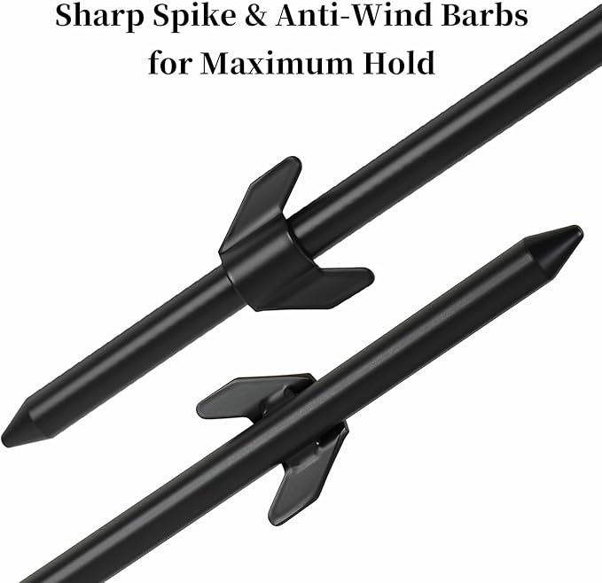 31'' Heavy Duty Yard Sign Stake, Solid Metal Support Stakes, 0.31'' Thick Steel Holder, Signs Post for Lawn, Garden, with Ground Spike & Anti-Wind Barbs, Baked Enamel (2-Pack)