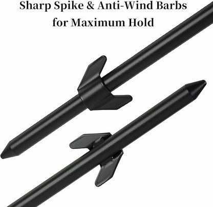 31'' Heavy Duty Yard Sign Stake, Solid Metal Support Stakes, 0.31'' Thick Steel Holder, Signs Post for Lawn, Garden, with Ground Spike & Anti-Wind Barbs, Baked Enamel (2-Pack)