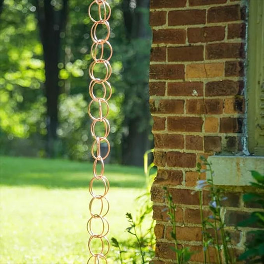 Hanging Rain Chain for Gutters,Metal Decorative Rain Catcher Gutter Chains with Bells,for Outside Garden Patio Home Wall Art Ornaments,Creates Soothing Sound (E)