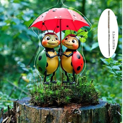 2D Frog Riding Bicycle Acrylic Garden Stake Decoration Yard Lawn Planter Outdoor Display (#03 Style)