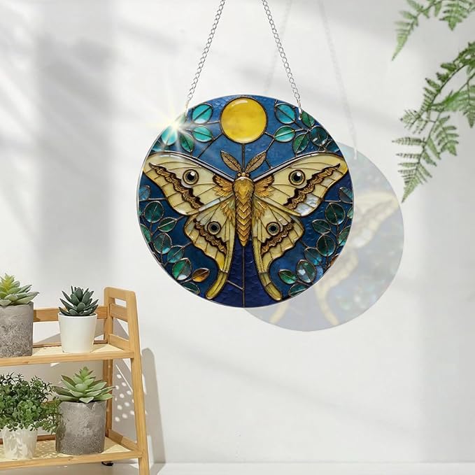 Butterfly Plant Acrylic Suncatcher, Indoor Window Wall Art, Decorative Acrylic Sun Catcher, Housewarming Gift, Butterfly Lover Gift for Birthday Christmas Thanksgiving