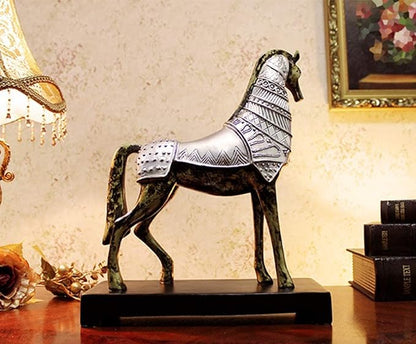 Garden Ornaments Decor Statue Outdoor,Statue Stunning Home Garden Ornament Sculpture Decoration Antique War Horse Sculpture Handmade Resin War Steed Statue Retro Desktop Ornament Creative