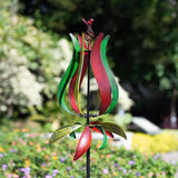 Stargarden Outdoor Wind Spinners, 13.7”Dia Metal Kinetic Wind Sculptures, Metal Yard Art Garden Decor(Multicolored)