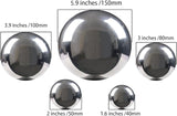 Nerien Gazing Ball, Stainless Steel Garden Mirror Globe, Polished Ornament Sphere, Hollow Floating Reflective Hemisphere, for Home Outdoor Pond Housewarming Swimming Pool Decoration, Silver, 5Pcs Mix